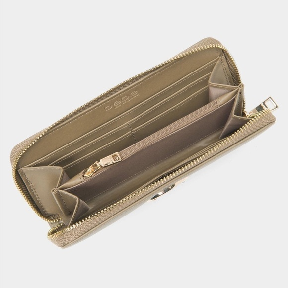 BEBE Melendy Zip Around Wallet Beige - Picture 3 of 7